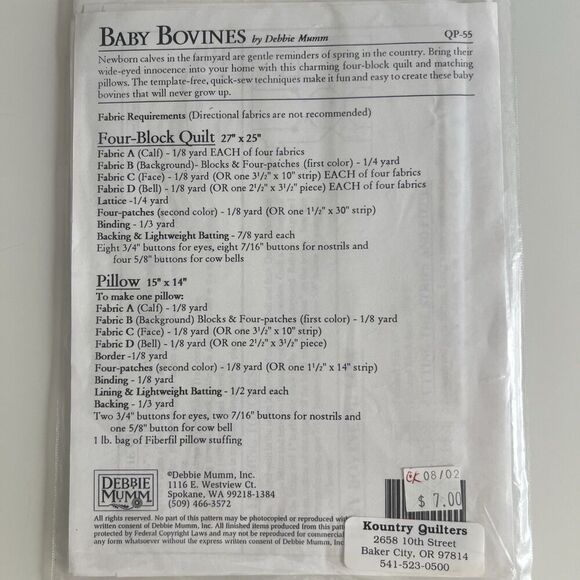 Baby Bovines By Debbie Mumm & May Day By Kathy Schmitz Quilting Patterns - Picture 5 of 5